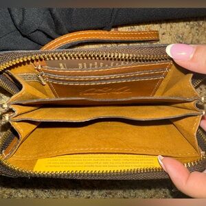 Patricia Nash Brown Leather Wristlet
